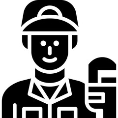 plumber solid icon