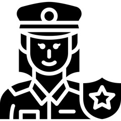 woman police solid icon