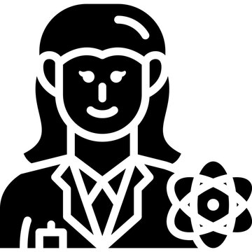 Female Scientist Solid Icon