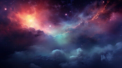 Shot of Nebula in Space Galaxy