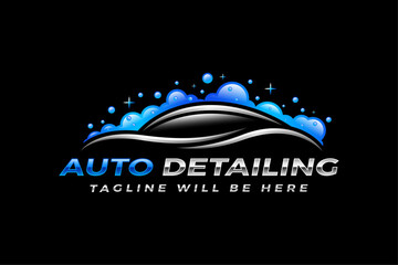 Auto detailing logo, car wash logo, Car detailing logo, automotive logo, automobile logo, car polish logo, car service logo, car repair logo, car garage logo, car cleaning logo design vector template