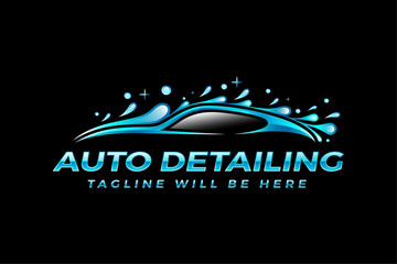 Auto detailing logo, car wash logo, Car detailing logo, automotive logo, automobile logo, car polish logo, car service logo, car repair logo, car garage logo, car cleaning logo design vector template
