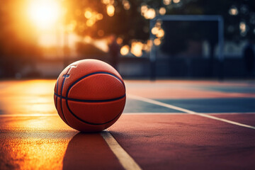 basketball ball in the court