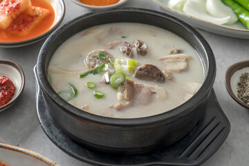 Korean food dish Sundaeguk, Spicy Sundaeguk, Pork Belly Sundaeguk, Yangseonji Hangover Soup, Naejangtang, Side Dish