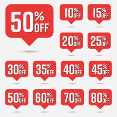 set of discount labels vector icons