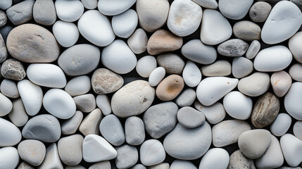white smooth round stones texture background template for designers.