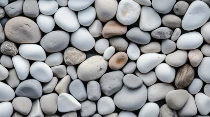 Foto op Plexiglas white smooth round stones texture background template for designers. © jr-art