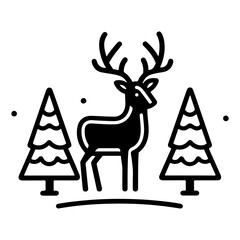 deer with christmas tree