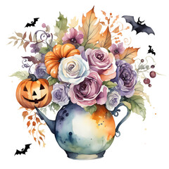 Happy Halloween Day Clipart, Halloween Day composition, Generative AI

