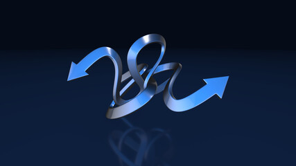 Decision choice business and life confusion arrows abstract concept with copy space