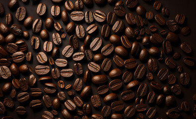 Roasted coffee beans background Created with Generative AI