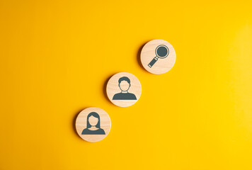 Human resource management and recruitment - business concept.