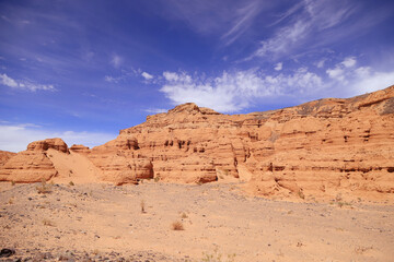 Fototapeta premium The rock formations in Nemegt canyon, Umnugobi, Mongolia