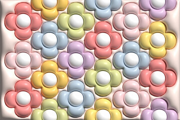 Colorful of flowers 3D, Pattern illustration vector