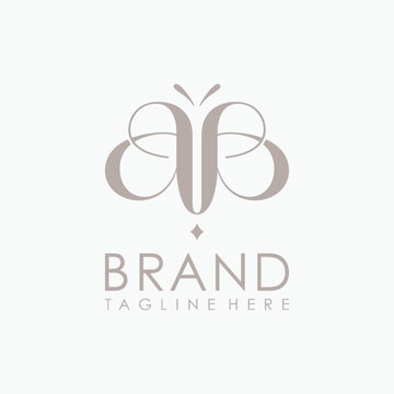Unique letter AA logo company and icon business shaped butterfly