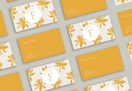 Yellow Floral Buisness Card