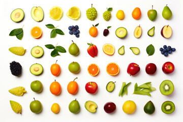 Vibrant Assortment of Fruits: A White Background Gallery