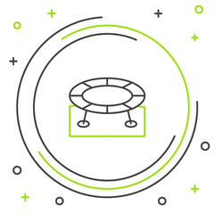 Line Jumping trampoline icon isolated on white background. Colorful outline concept. Vector