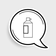 Line Whipped cream in an aerosol can icon isolated on grey background. Sweet dairy product. Milk product and sweet symbol. Colorful outline concept. Vector