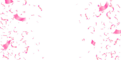 confetti pink vector festive, decoration and holiday illustration of Falling shiny isolated on transparent background