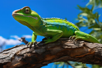 Fototapeta premium Iridescent Lizard in its Natural Habitat