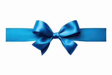Huge Blue Gift Bow on Blank White Canvas