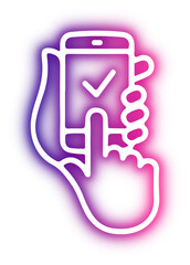 Set of Food delivery neon
