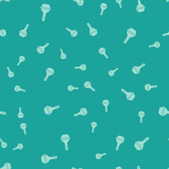 Green Jewish wine bottle icon isolated seamless pattern on green background. Vector