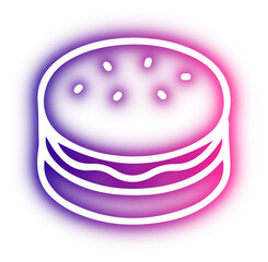 Set of Food delivery neon