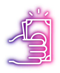 Set of Food delivery neon