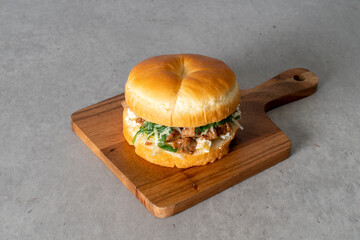 Snowflake milk, cake, chocolate tree, short rib patties, burger, dumpling, salsa burger, kimchi...