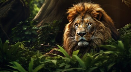 portrait of a wild animal in the nature, animal in forest, wild animal close-up