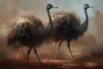 Gordijnen ostrich in the wild © Joyful Nymph