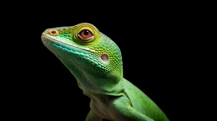 Fototapeta premium Subtle Reptilian Elegance. Minimalist Lizard. AI Generated
