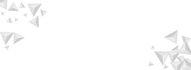 Silver Origami Background White Vector. Triangle Shatter Template. Hoar Idea Tile. Fractal Creative. Gray Triangular Design.