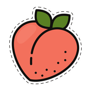 Isolated colored peach icon Flat style Vector