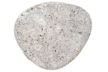 Top view of single gray pebble