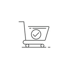 Shopping cart and check mark icon