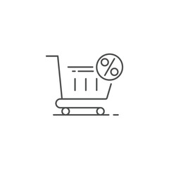 Shopping cart vector line icons
