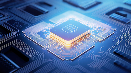 computer processor on circuit board.Generative Ai