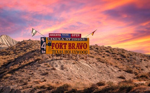 Fort Bravo in the Tabernas desert of Spain serves as a feature film set.