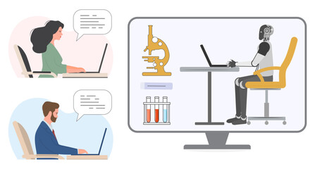 People Medical Test Robot Medicine Automated Lab