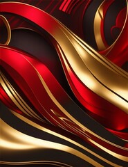 gift abstract background, red & black, gold illustration elements