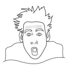 Surprised face doodle style hair up