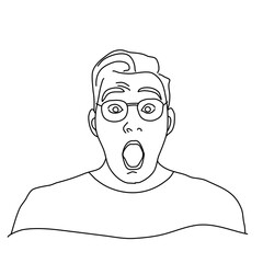 Surprised guy portrait doodle style
