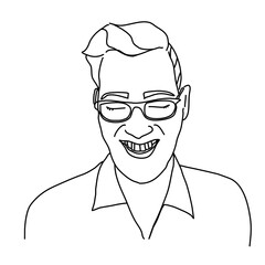 Smiling guy doodle style portrait 