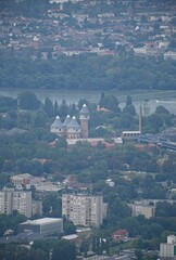 Budapest, Hungary - Aug 18, 2023: View of the Budapest city from the Kilatopont viewpoint in a...
