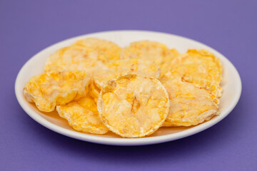 Corn cakes,corn cookies on small plate
