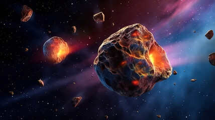Meteor Streaking through Space with Enchanting Illumination. Generative ai