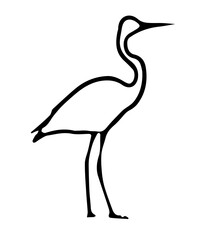 Outline of herons. Abstract bird silhouette